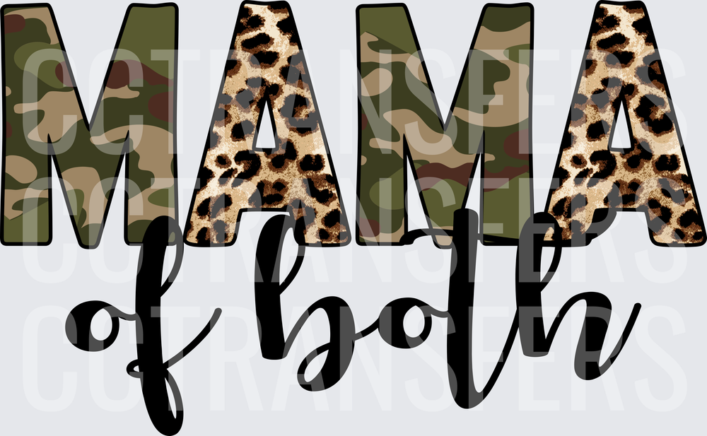 Mama of Both Camo and Leopard Print Letters (DTF)