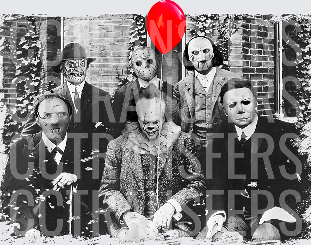 Horror Icons Vintage Group Photo Red Balloon (DTF)