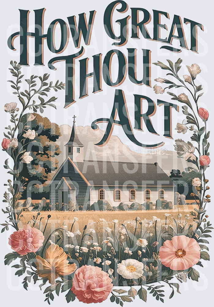How Great Thou Art Vintage Church Floral (DTF)
