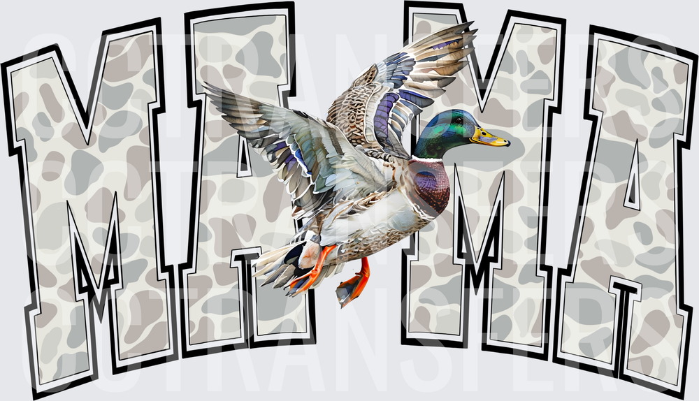Mama Duck Hunting Camo Mallard Wings Spread (DTF)