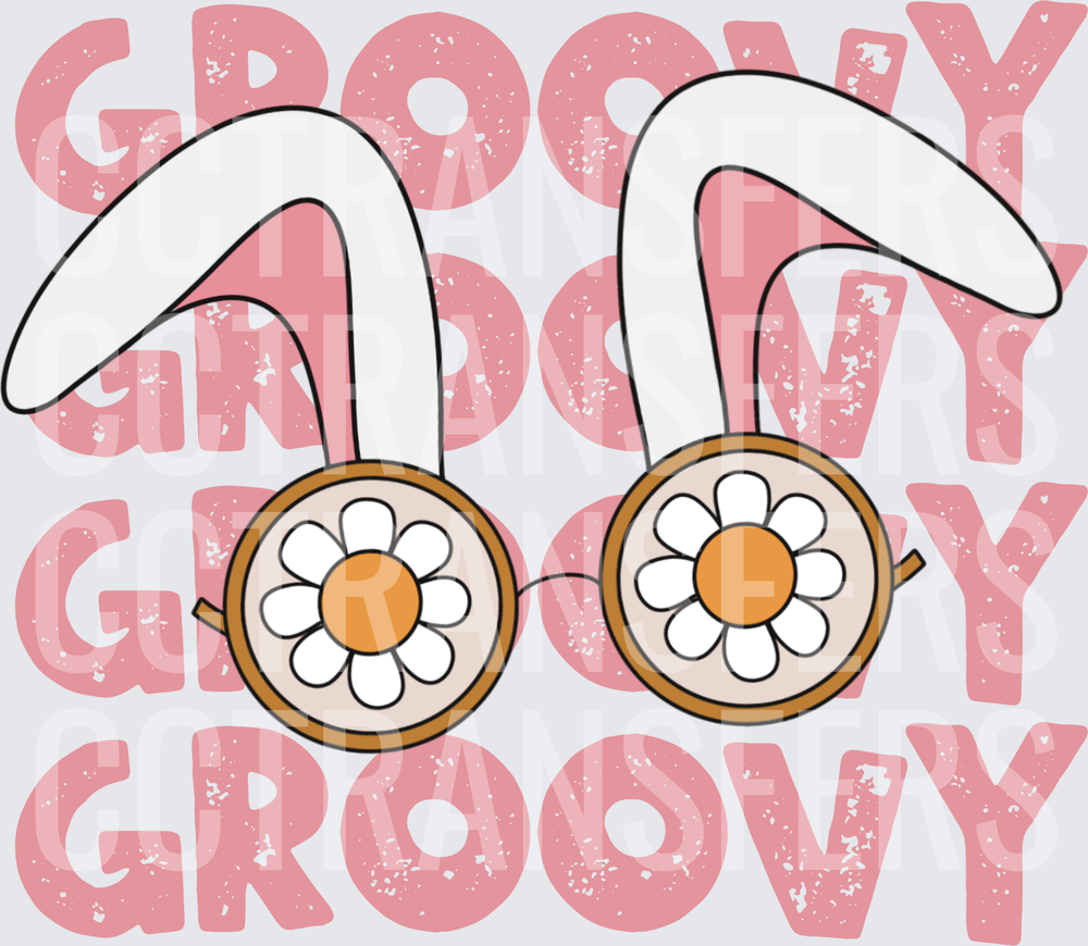 Groovy Retro Easter Bunny Ears Daisy Sunglasses (DTF)