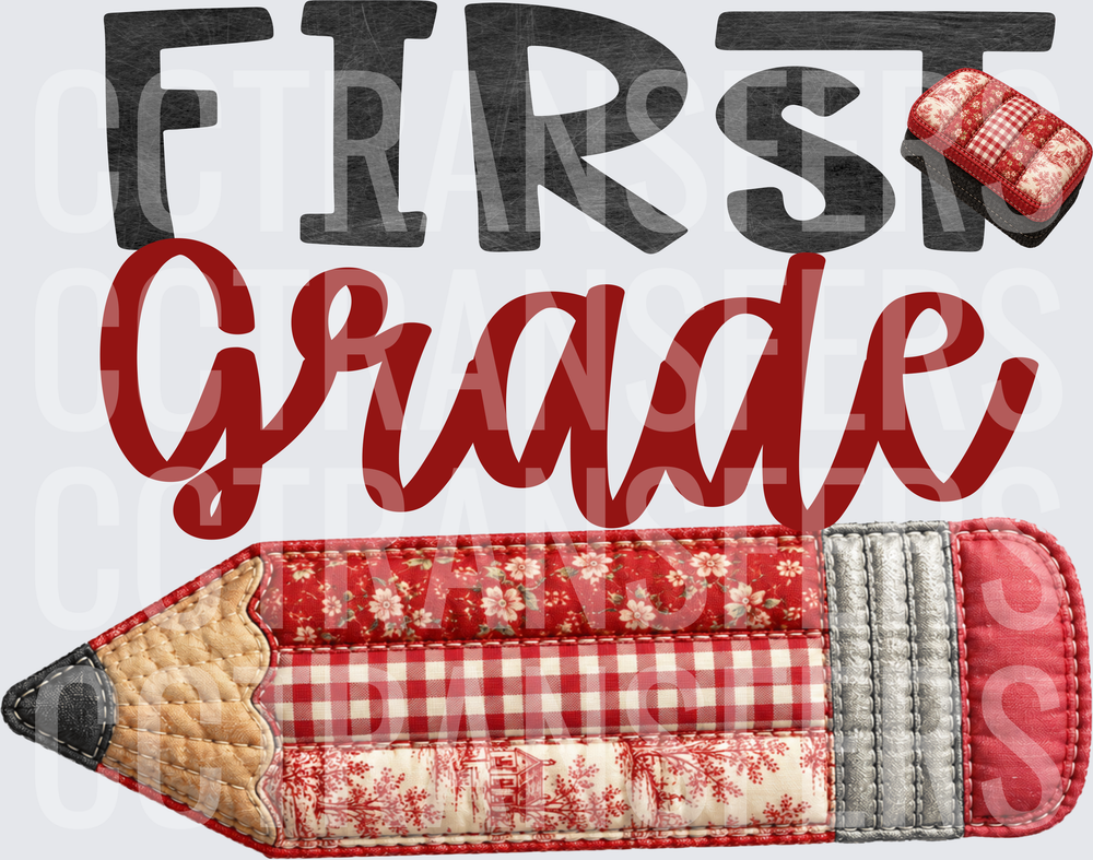 First Grade Quilted Patchwork Pencil (DTF)
