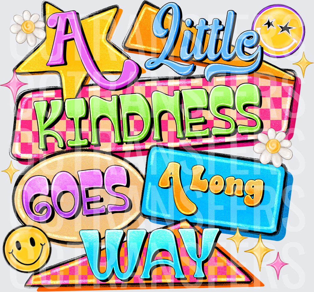 A Little Kindness Goes A Long Way Retro Groovy (DTF)