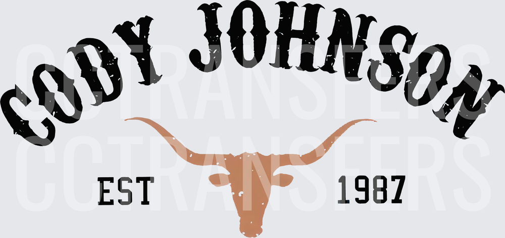 Cody Est 1987 Longhorn Bull Western (DTF)