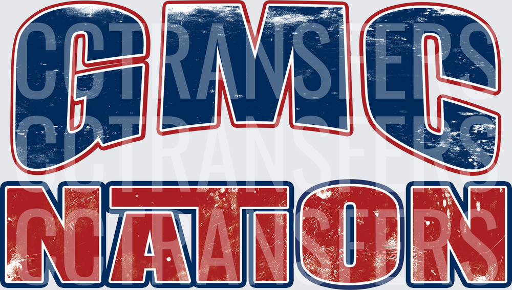 GMC Nation Distressed Bold Patriotic Lettering (DTF)