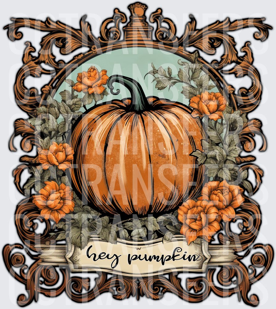 Hey Pumpkin Vintage Baroque Floral Fall Harvest (DTF)