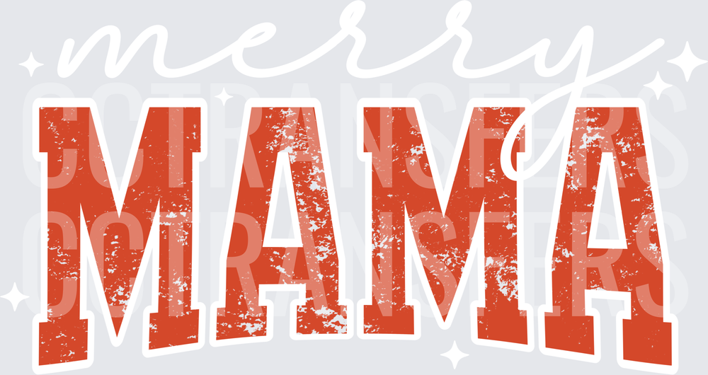 Bold Distressed MAMA Text Burnt Orange (DTF)