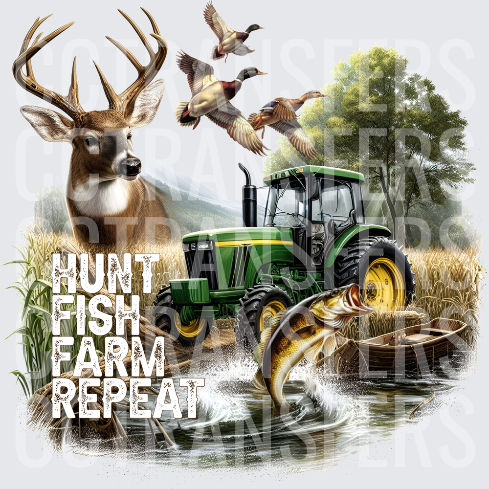 Hunt Fish Farm Repeat Whitetail Buck Tractor Bass Duck (DTF)