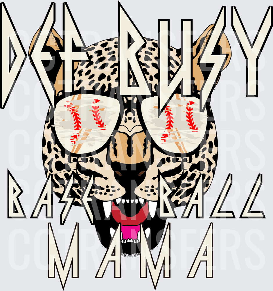Def Busy Baseball Mama Leopard With Sunglasses (DTF)