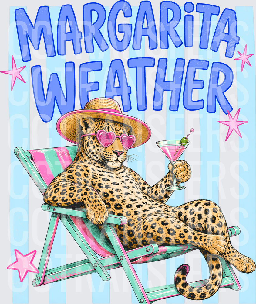 Margarita Weather Leopard Relaxing Beach Chair Cocktail (DTF)