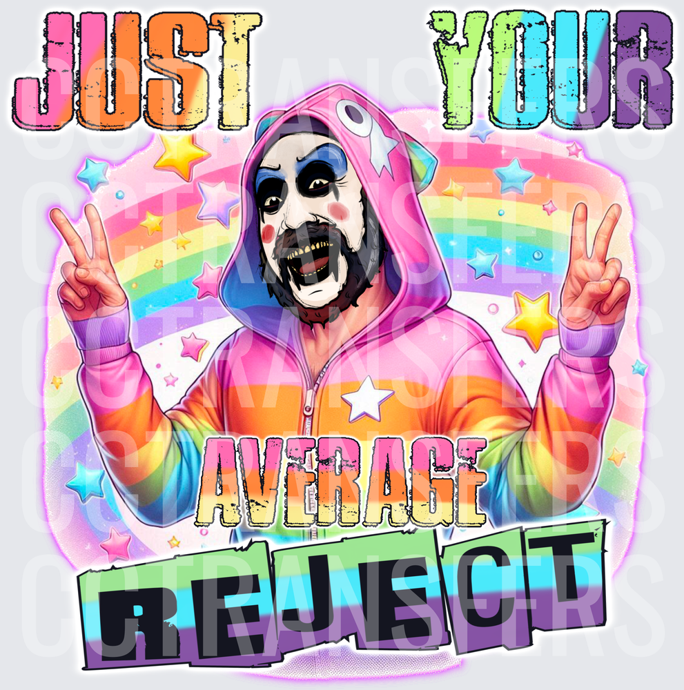Just Your Average Reject Creepy Clown Rainbow Onesie DTF
