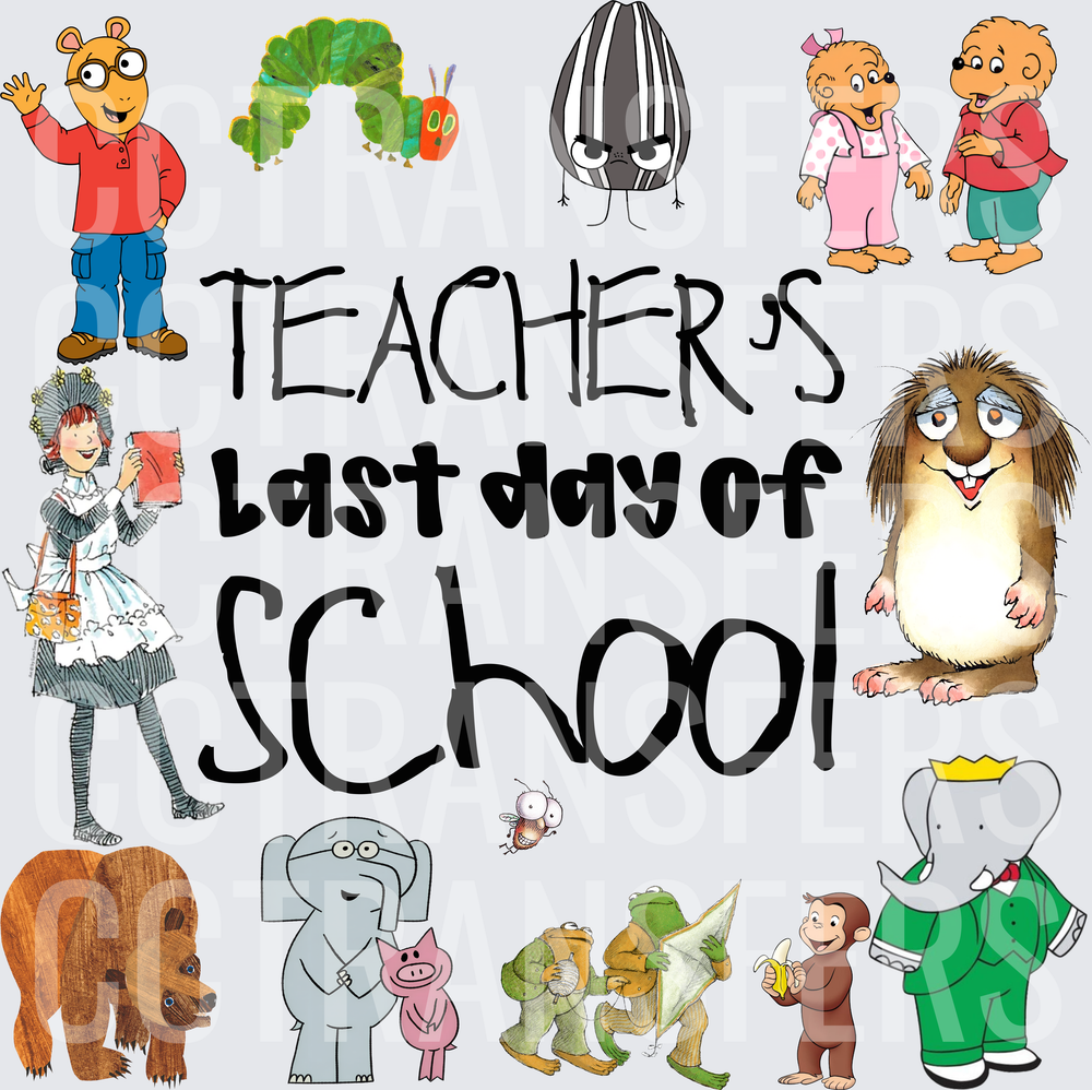 Teacher's Last Day of School Cartoon Characters (DTF)