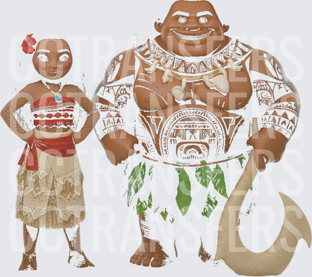 Polynesian Girl and Tattooed Demigod with Magic Hook (DTF)
