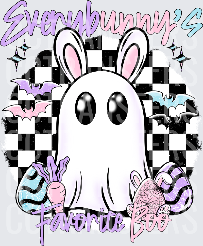 Everybunny's Favorite Boo Ghost Easter Checker (DTF)