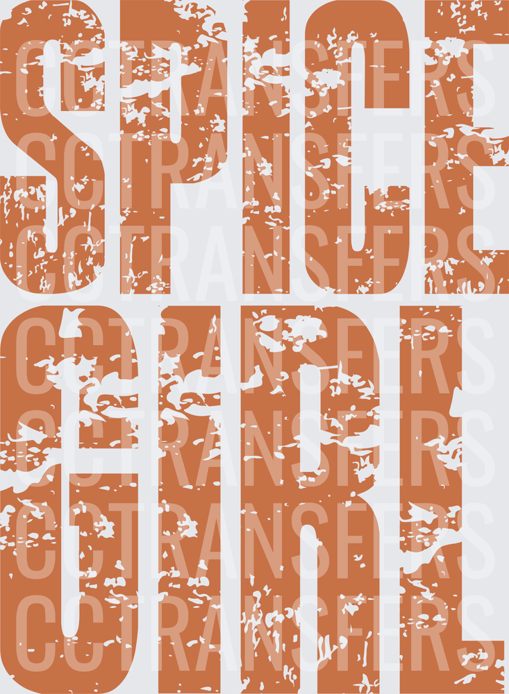 Spice Girl Distressed Bold Text Warm Terracotta (DTF)