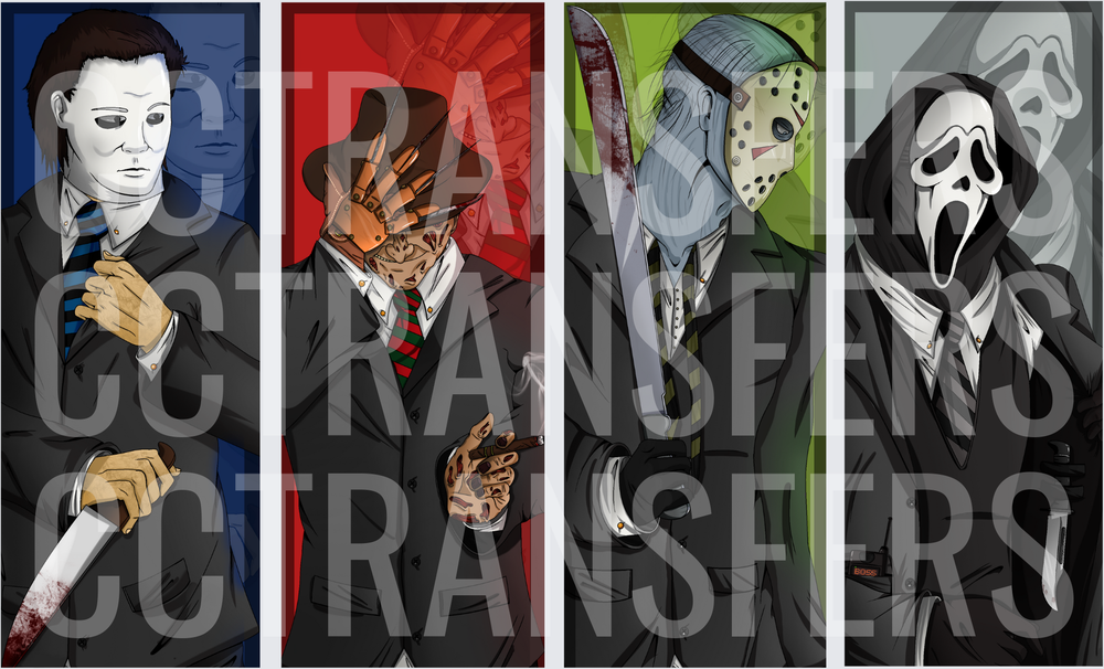 Horror Icons in Suits Michael Freddy Jason Ghostface (DTF)