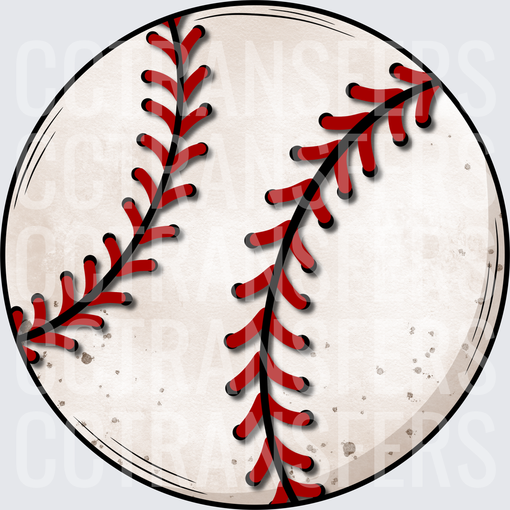 Vintage Grunge Baseball with Red Stitching (DTF)