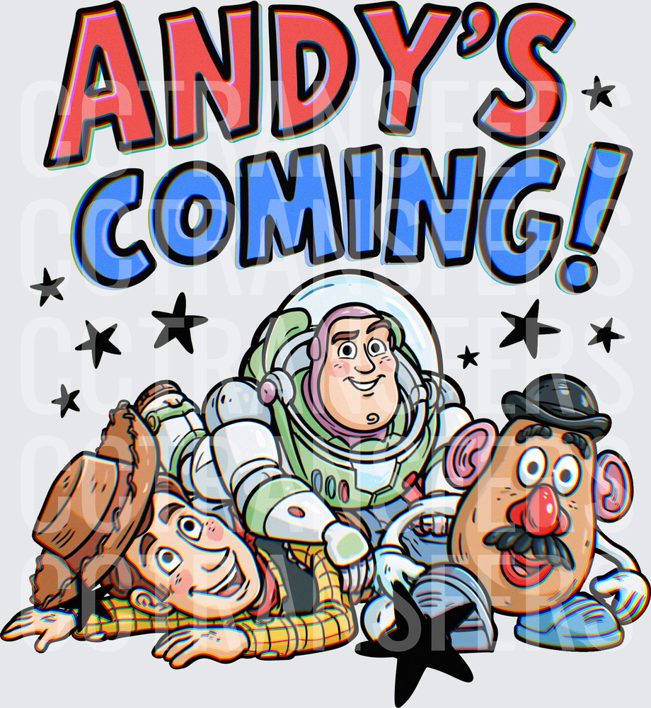 Andy's Coming Toy Characters Freeze Pose (DTF)