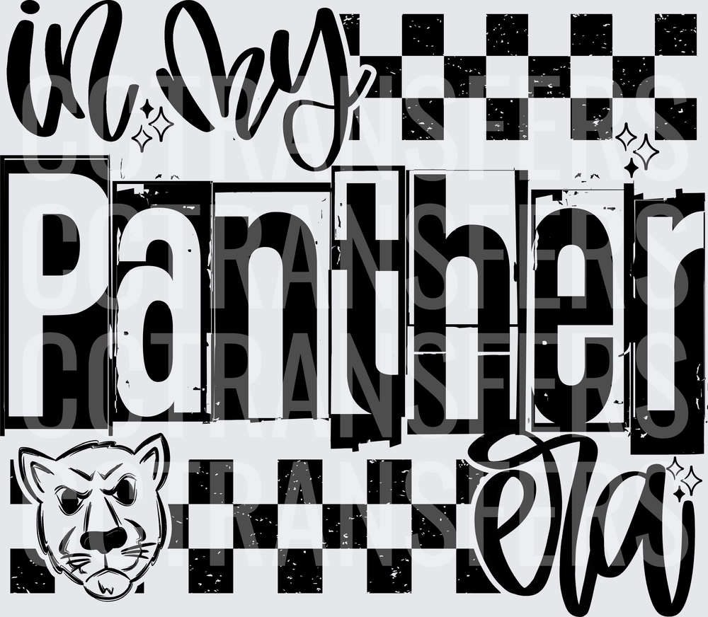In My Panther Era Checkered Mascot Design (DTF)