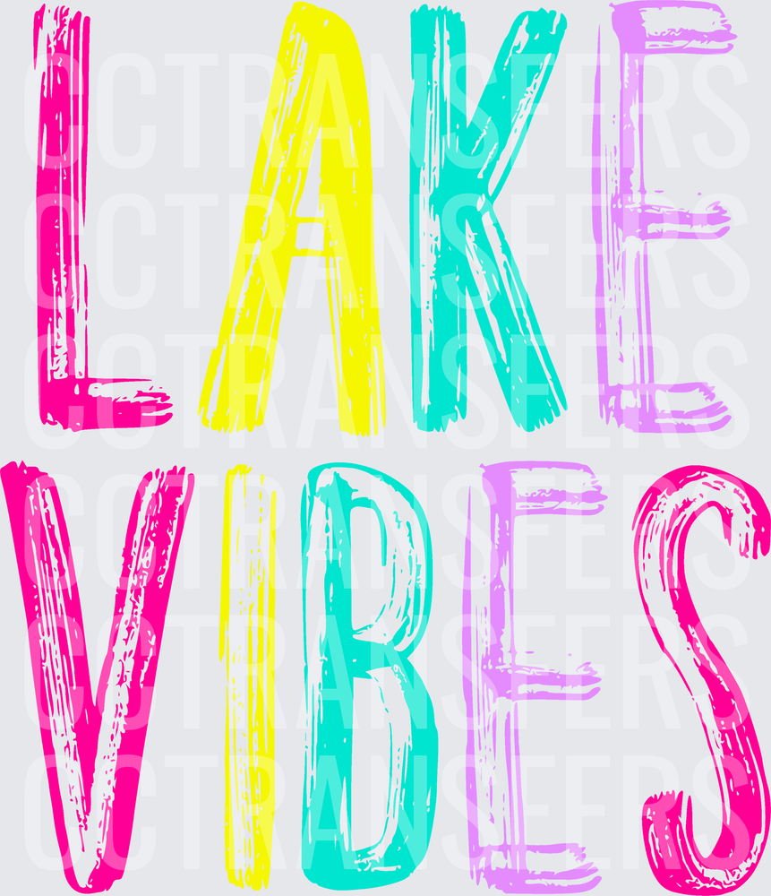 Lake Vibes Colorful Brush Lettering (DTF)