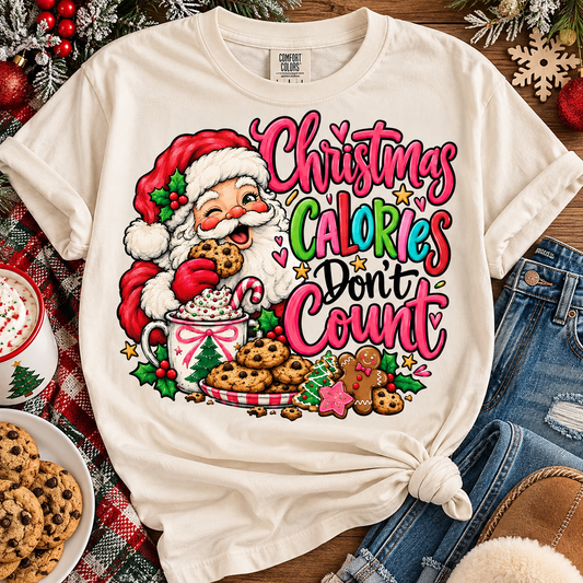 Christmas Calories Don't Count Santa Cookies Holiday (DTF)