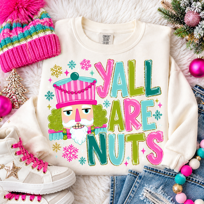 Y'all Are Nuts Holiday Nutcracker Snowflakes (DTF)