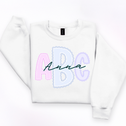 Preppy Lace Trim  - Custom Monogram Transfer