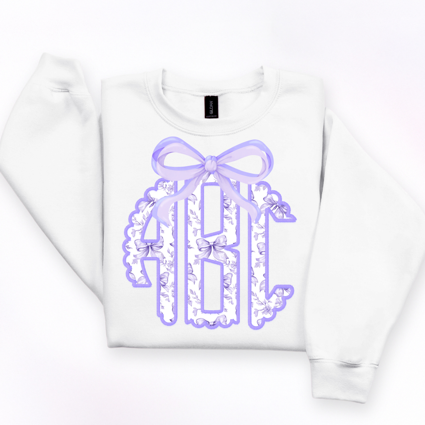 Purple Coquette Bow  - Custom Monogram Transfer