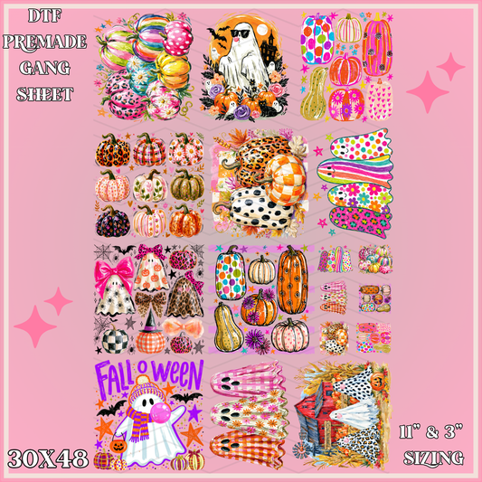 Preppy Colorful Fall - 30x48 - PREMADE GANG SHEET