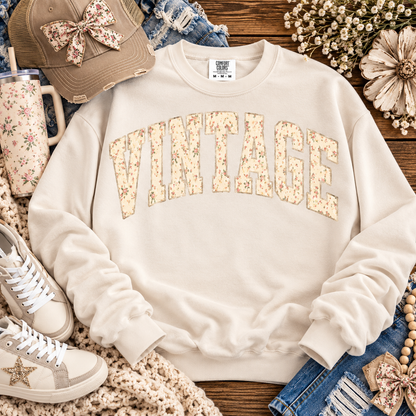 Vintage Distressed Cream Arched Varsity Lettering (DTF)