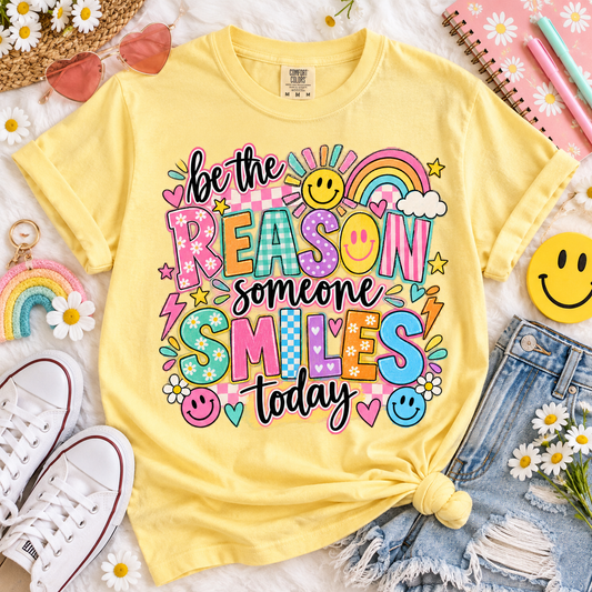 Be The Reason Someone Smiles Today Colorful Retro (DTF)
