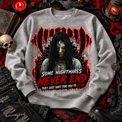 Some Nightmares Never End Horror Girl Bloody Hands (DTF)