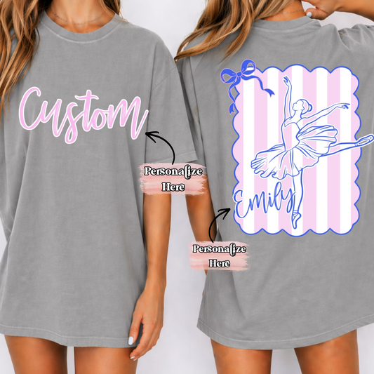 Preppy Ballet Stripes -  ‼️Fully Customizable Transfer‼️
