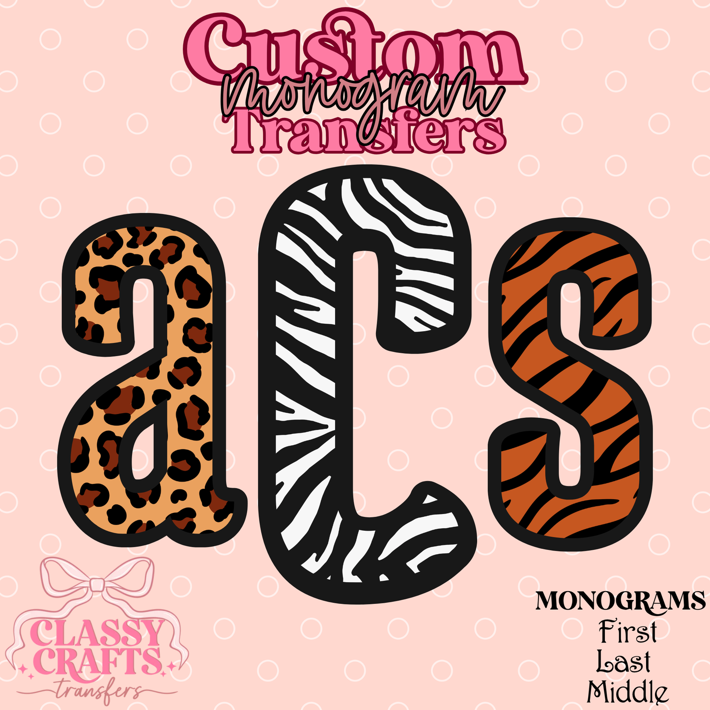 Animal Safari - Custom Monogram Transfer