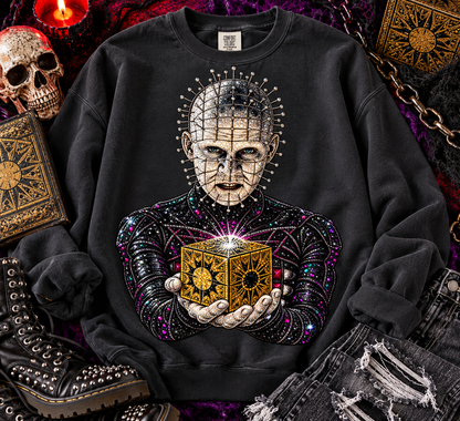 Glitter Pin-Head Cenobite Holding Puzzle Box (DTF)