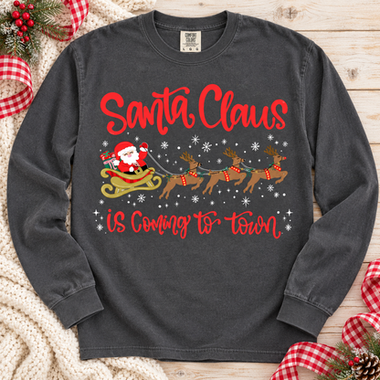 Santa Claus Is Coming To Town Sleigh Reindeer (DTF)