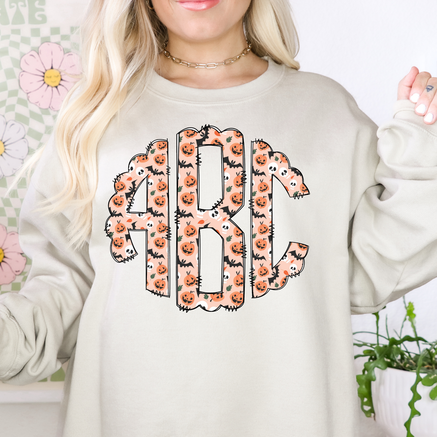 Bats And Skeletons - Custom Monogram Transfer