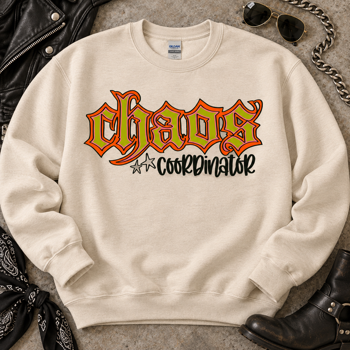 Chaos Coordinator Bold Graffiti Lettering (DTF)