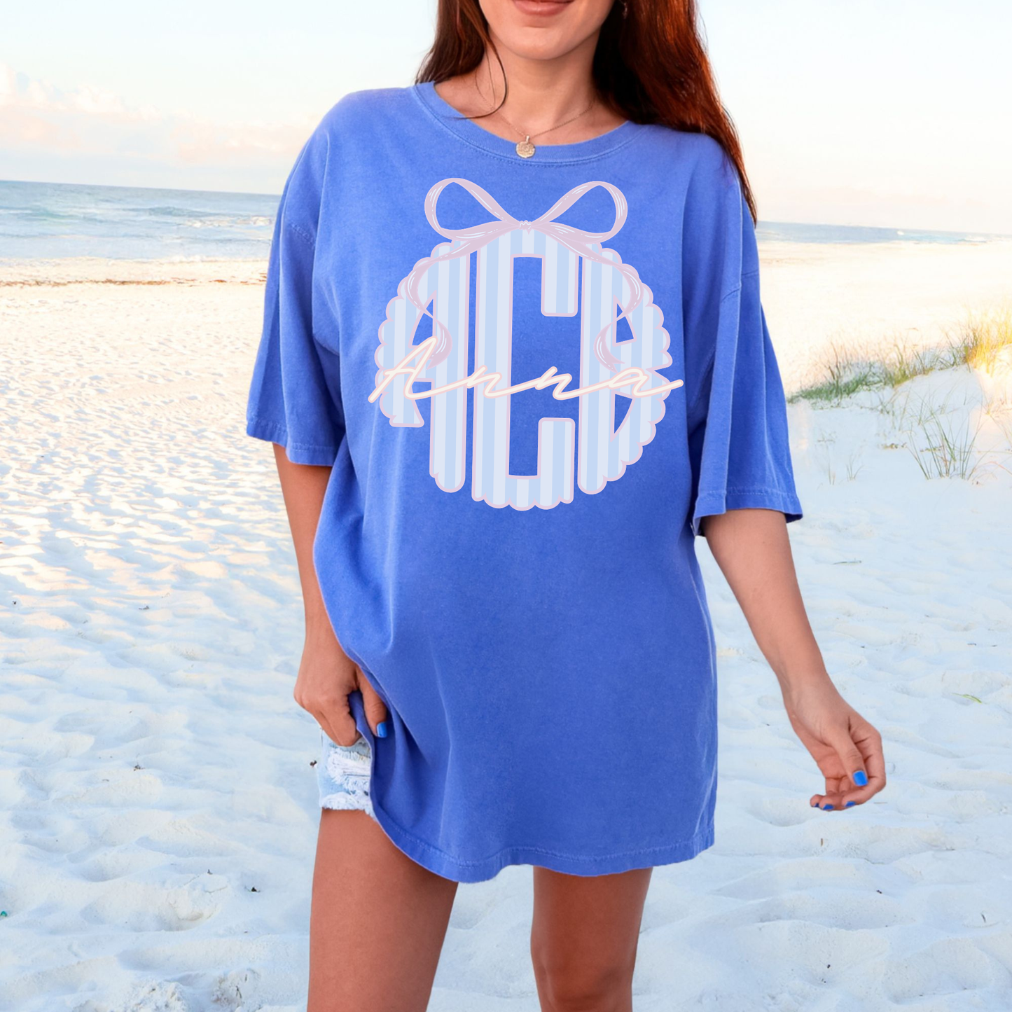 Preppy Stripe - Custom Monogram Transfer