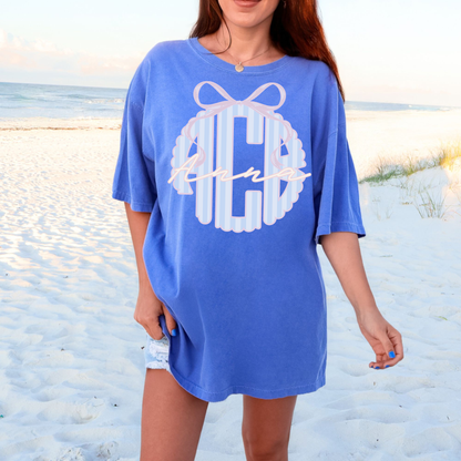 Preppy Stripe - Custom Monogram Transfer