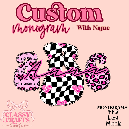 Groovy Leopard - Custom Monogram Transfer