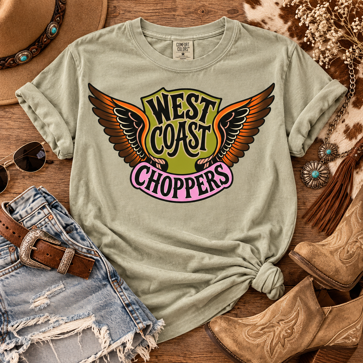 West Coast Choppers Winged Shield Badge (DTF)