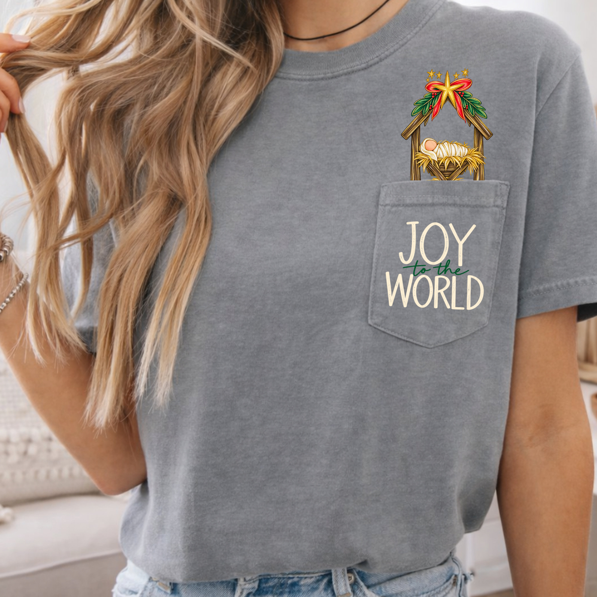 Joy to the World Nativity Manger Baby Christmas (DTF)