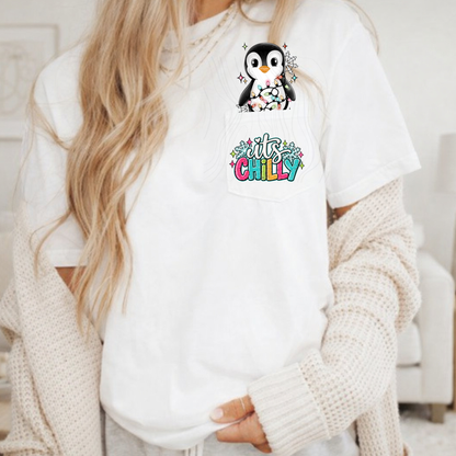 Cute Penguin Stay Frosty Winter Holiday Sparkle (DTF)