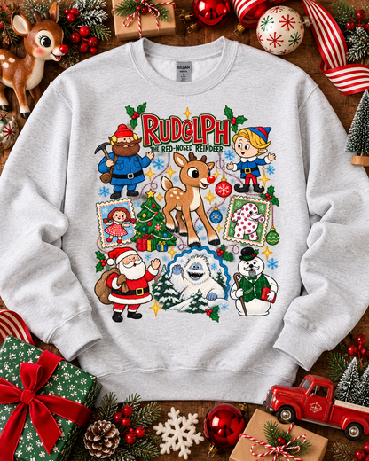 Rudolph The Red-Nosed Reindeer Holiday Characters Collage (DTF)