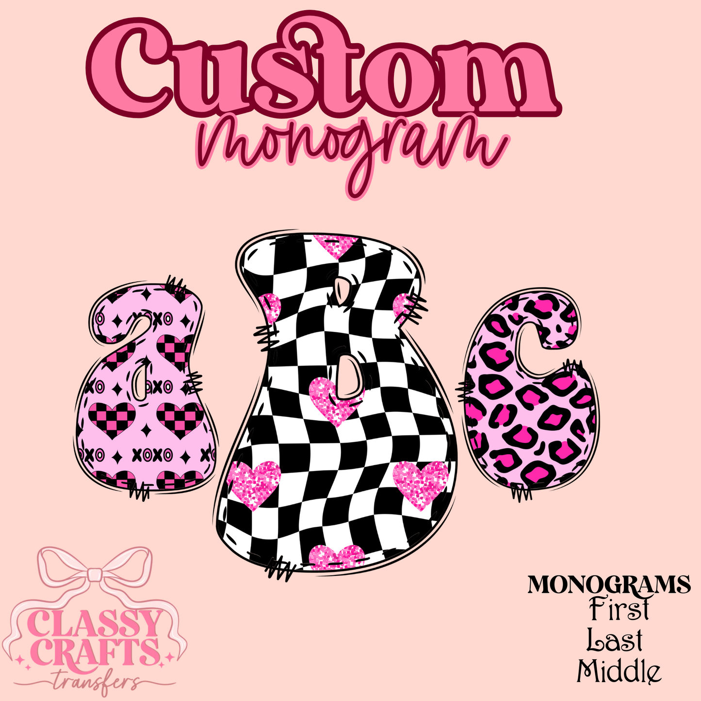 Groovy Leopard - Custom Monogram Transfer