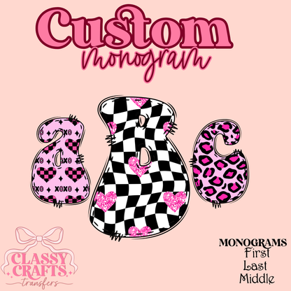 Groovy Leopard - Custom Monogram Transfer