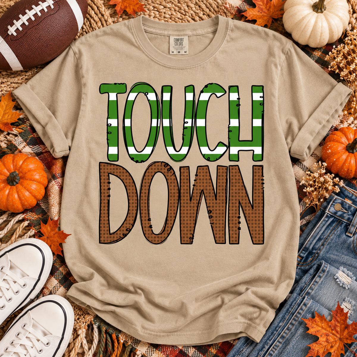 Touchdown Bold Football Field Stripe Lettering (DTF)