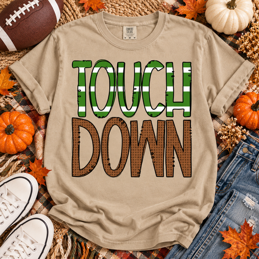 Touchdown Bold Football Field Stripe Lettering (DTF)