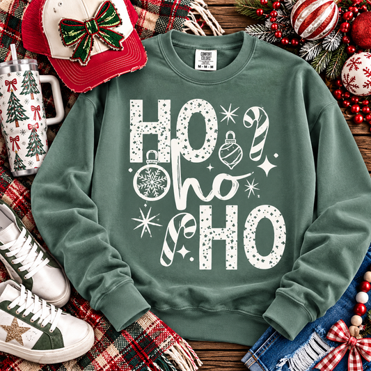 HO HO HO Glitter Christmas Ornament Candy (DTF)